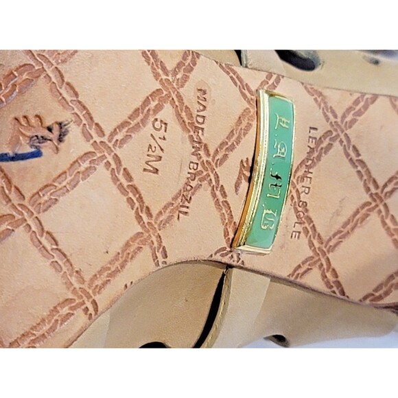 L.A.M.B. Tan High Heel Leather Strappy Sandals by Gwen Stefani sz 5.5 - Picture 8 of 14